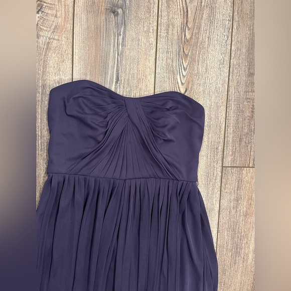 David’s Bridal Strapless Chiffon Dress – Plum, Size 6 (no waist band) - Picture 2 of 7